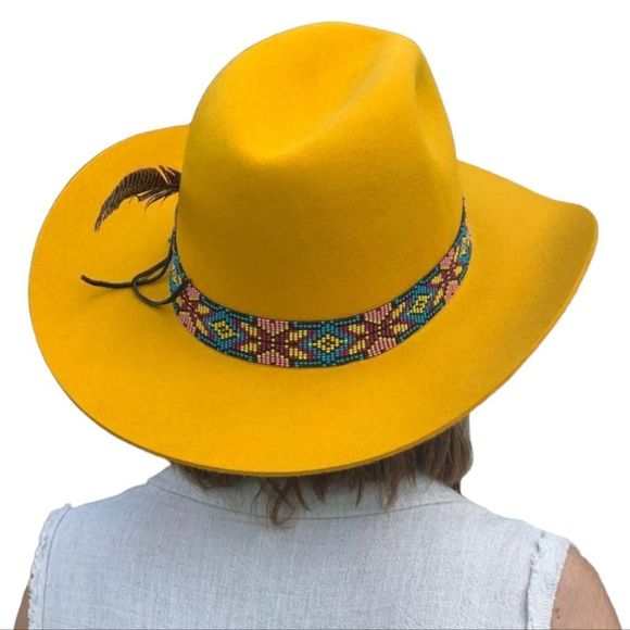CHARLIE 1 HORSE "Gold Digger" Wool Felt Hat with Beaded Band Silver Concho Large - Picture 9 of 14
